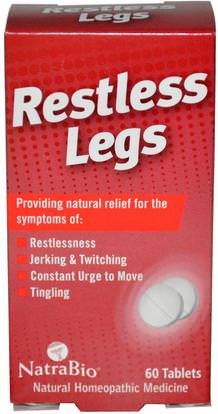 NatraBio, Restless Legs, 60 Tablets ,المكملات الغذائية، المثلية، الصحة
