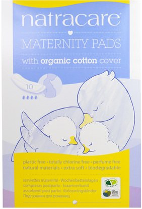 Natracare, Maternity Pads with Organic Cotton Cover, 10 Pads ,الصحة، نساء، المرأة