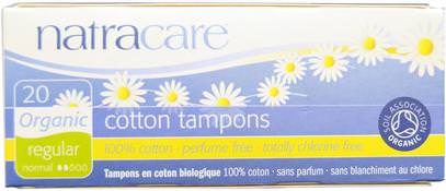 Natracare, Organic Cotton Tampons, Regular, 20 Tampons ,الصحة، المرأة