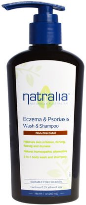Natralia, Eczema & Psoriasis Wash & Shampoo, 7 fl oz (200 ml) ,حمام، الجمال، هلام الاستحمام