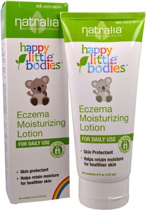 Natralia, Happy Little Bodies, Eczema Moisturizing Lotion, 6 fl oz (175 ml) ,حمام، الجمال، غسول الجسم، إمرأة، لوسيون