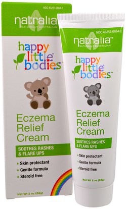 Natralia, Happy Little Bodies, Eczema Relief Cream, 2 oz (56 g) ,صحة الطفل، ديابيرينغ