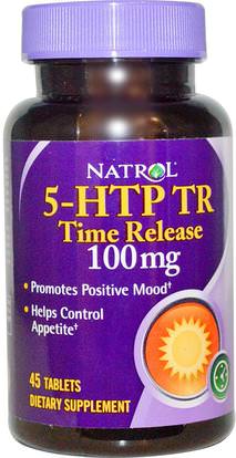 Natrol, 5-HTP TR, Time Release, 100 mg, 45 Tablets ,المكملات الغذائية، 5-هتب، 5-هتب 100 ملغ