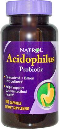 Natrol, Acidophilus Probiotic, 100 Capsules ,المكملات الغذائية، البروبيوتيك، أسيدوفيلوس
