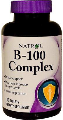 Natrol, B-100 Complex, 100 Tablets ,الفيتامينات