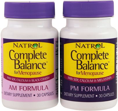 Natrol, Complete Balance for Menopause AM & PM Formula, Two Bottles 30 Capsules Each ,الصحة، المرأة