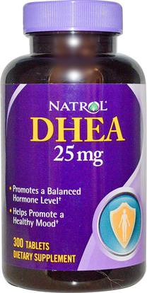 Natrol, DHEA, 25 mg, 300 Tablets ,المكملات الغذائية، ديا