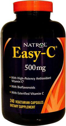 Natrol, Easy-C, 500 mg, 240 Veggie Caps ,الفيتامينات