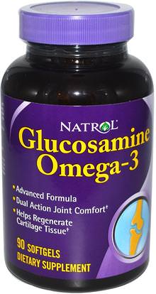 Natrol, Glucosamine Omega-3, 90 Softgels ,المكملات الغذائية، الجلوكوزامين