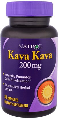 Natrol, Kava Kava, 200 mg, 30 Capsules ,الأعشاب، الكافا الكافا
