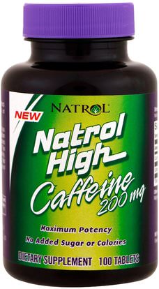 Natrol, Natrol High Caffeine, 200 mg, 100 Tablets ,والصحة، والطاقة