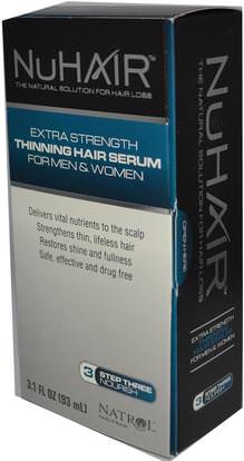 Natrol, NuHair, Thinning Hair Serum, For Men & Women, 3.1 fl oz (93 ml) ,الصحة، المرأة، مكملات الشعر، مكملات الأظافر، مكملات الجلد