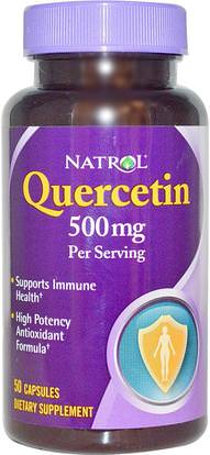 Natrol, Quercetin, 500 mg, 50 Capsules ,المكملات الغذائية، كيرسيتين، الفيتامينات