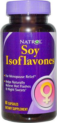 Natrol, Soy Isoflavones, 60 Capsules ,والمكملات الغذائية، ومنتجات الصويا، إيسوفلافون الصويا، والصحة، والمرأة