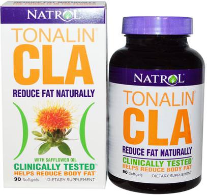 Natrol, Tonalin CLA with Safflower Oil, 90 Softgels ,وفقدان الوزن، والنظام الغذائي، كلا (مترافق حمض اللينوليك)
