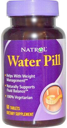 Natrol, Water Pill, 60 Tablets ,الأعشاب، بوتشو، مدرات البول حبوب الماء