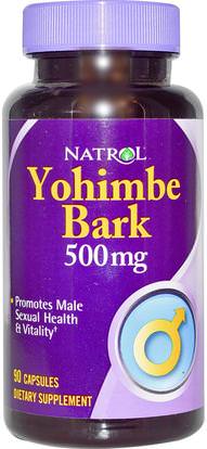 Natrol, Yohimbe Bark, 500 mg, 90 Capsules ,الصحة، الرجال، يوهمبي