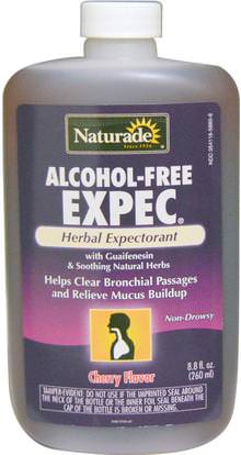 Naturade, Alcohol-Free Expec, Cherry Flavor, 8.8 fl oz (260 ml) ,الصحة، الرئة و الشعب الهوائية، المكملات الغذائية، غويفينيسين