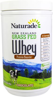 Naturade, New Zealand Grass Fed Whey Protein Booster, Chocolate, 17.8 oz (504 g) ,المكملات الغذائية، بروتين مصل اللبن