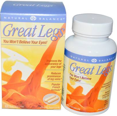 Natural Balance, Great Legs, Original Vein Formula, 60 Veggie Caps ,الصحة، المرأة