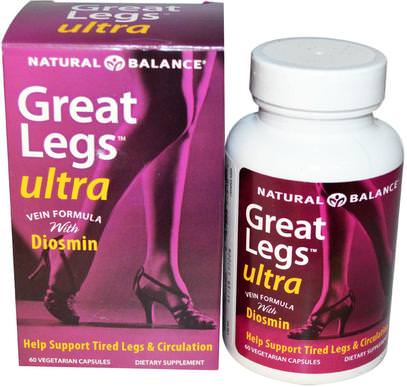 Natural Balance, Great Legs, Ultra Vein Formula, 60 Veggie Caps ,الصحة، المرأة