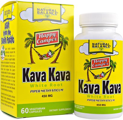 Natural Balance, Kava Kava White Root, 450 mg, 60 Veggie Caps ,الأعشاب، الكافا الكافا
