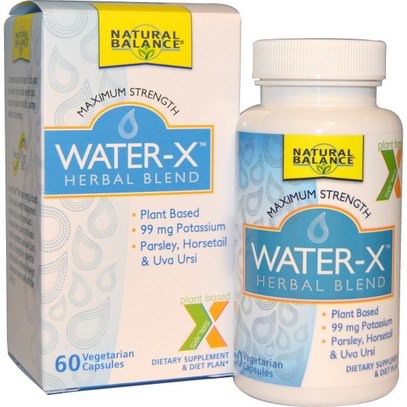 Natural Balance, Water-X, Herbal Blend, Maximum Strength, 60 Veggie Caps ,والصحة، والنظام الغذائي