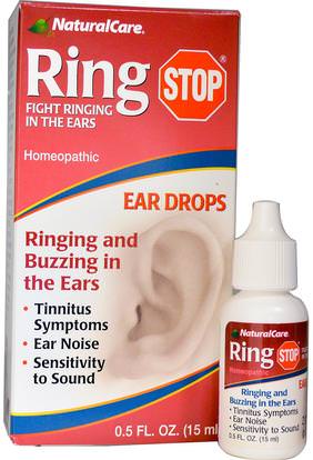 Natural Care, Ring Stop, Ear Drops, 0.5 fl oz (15 ml) ,المكملات الغذائية، المثلية، الأذن السمع وطنين الأذن، السمع المنتجات