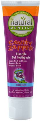Natural Dentist, Cavity Zapper, Fluoride Gel Toothpaste, Berry Blast, 5.0 oz (142 g) ,حمام، الجمال، معجون أسنان