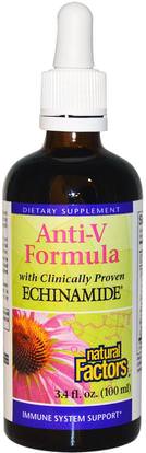 Natural Factors, Anti-V Formula, with Clinically Proven Echinamide, 3.4 fl oz (100 ml) ,المكملات الغذائية، المضادات الحيوية، إشنسا، الأعشاب، لوميوم