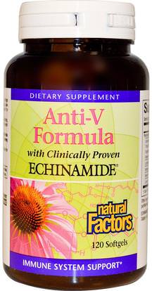 Natural Factors, Anti-V Formula, with Clinically Proven Echinamide, 120 Softgels ,المكملات الغذائية، المضادات الحيوية، إشنسا