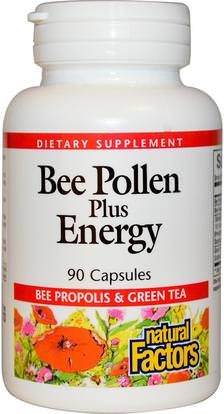 Natural Factors, Bee Pollen Plus Energy, 90 Capsules ,والمكملات الغذائية، ومنتجات النحل، كفس متلازمة التعب المزمن