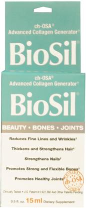 Natural Factors, BioSil, ch-OSA Advanced Collagen Generator, 0.5 fl oz (15 ml) ,الصحة، العظام، هشاشة العظام، الكولاجين، المكملات الغذائية، المعادن، السيليكا (السيليكون)