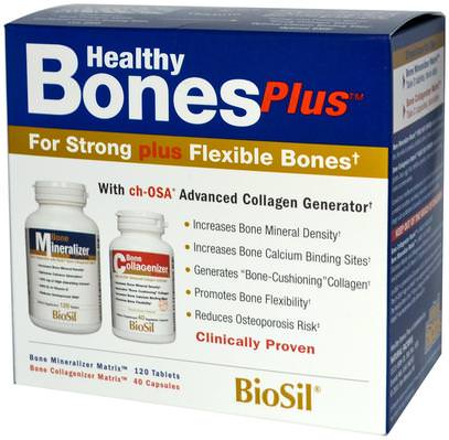 Natural Factors, BioSil, Healthy Bones Plus, Two-Part Program ,الصحة، العظام، هشاشة العظام، المكملات الغذائية، المعادن، بيوسيل