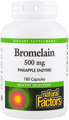 Natural Factors, Bromelain, 500 mg, 180 Capsules ,المكملات الغذائية، الإنزيمات، بروميلين