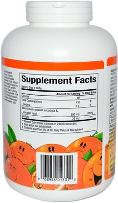 Natural Factors, C 500 mg, Tangy Orange Flavor, 180 Chewable Wafers ,الفيتامينات، فيتامين ج، فيتامين ج مضغ
