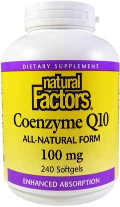 Natural Factors, Coenzyme Q10, 100 mg, 240 Softgels ,المكملات الغذائية، أنزيم q10، coq10