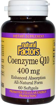 Natural Factors, Coenzyme Q10, 400 mg, 60 Softgels ,المكملات الغذائية، أنزيم q10، coq10 400 ملغ