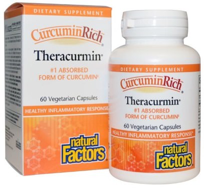 Natural Factors, CurcuminRich, Theracurmin, 60 Veggie Caps ,المكملات الغذائية، مضادات الأكسدة، الكركمين