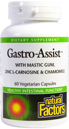 Natural Factors, Gastro-Assist, 60 Veggie Caps ,حمام، الجمال، العناية بالأسنان عن طريق الفم، الصمغ ماستيك، الصحة