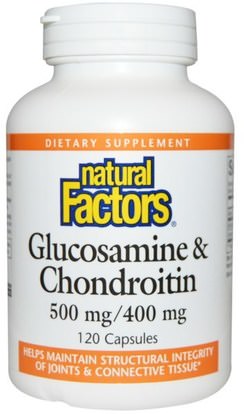 Natural Factors, Glucosamine & Chondroitin, 500 mg/400 mg, 120 Capsules ,والمكملات الغذائية، شوندروتن الجلوكوزامين، والصحة، والعظام، وهشاشة العظام والصحة المشتركة