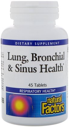 Natural Factors, Lung, Bronchial & Sinus Health, 45 Tablets ,الصحة، الرئة و القصبي، الربو