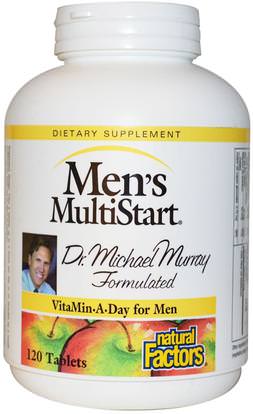 Natural Factors, Mens MultiStart, VitaMin A Day for Men, 120 Tablets ,الفيتامينات، الرجال الفيتامينات