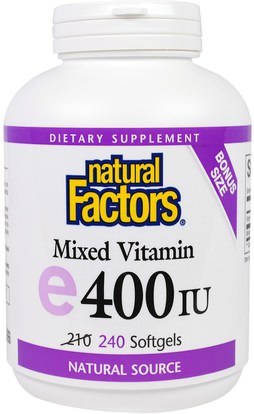 Natural Factors, Mixed E, 400 IU, 240 Softgels ,الفيتامينات، فيتامين e