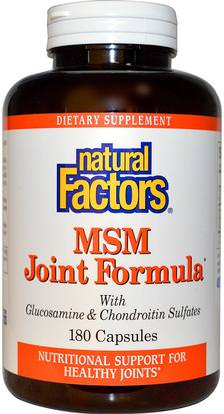 Natural Factors, MSM Joint Formula, 180 Capsules ,والصحة، والعظام، وهشاشة العظام، والصحة المشتركة، والتهاب المفاصل