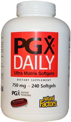 Natural Factors, PGX Daily, Ultra Matrix Softgels, 750 mg, 240 Softgels ,المكملات الغذائية، والألياف، غلوكومانان (كونجاك الجذر)، بكس