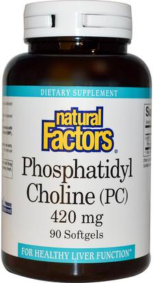 Natural Factors, Phosphatidyl Choline (PC), 420 mg, 90 Softgels ,الفيتامينات، الكولين، الفوسفاتيديل الكولين