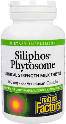 Natural Factors, Siliphos Phytosome, Milk Thistle, 160 mg, 60 Veggie Caps ,الصحة، السموم، الحليب الشوك (سيليمارين)، سليفوس (سيليبين فيتوسوم)