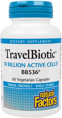Natural Factors, TravelBiotic, BB536, 10 Billion Acitve Cells, 60 Veggie Caps ,المكملات الغذائية، البروبيوتيك