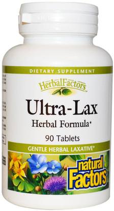 Natural Factors, Ultra-Lax, Herbal Formula, 90 Tablets ,والصحة، والإمساك